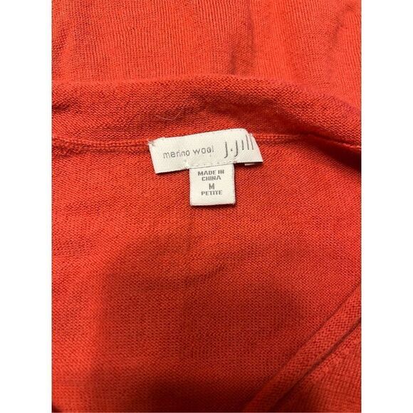 J Jill 100% Merino Wool Sweater Womens Size Medium Petite Salmon V-neck - Picture 3 of 6